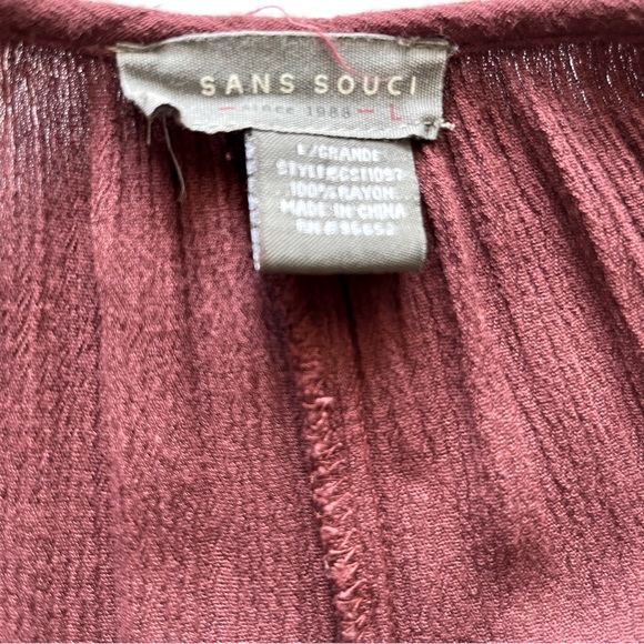 Sans Souci Gauzy Boho Top Size Large - Picture 7 of 7